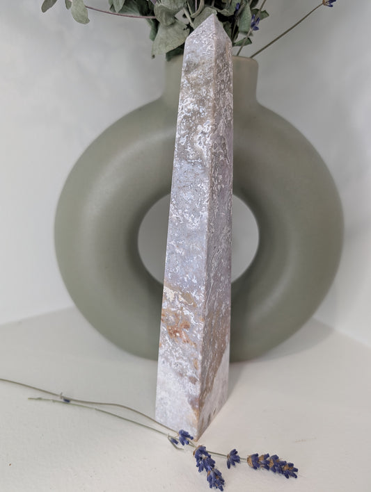 Purple Moss Agate Tower