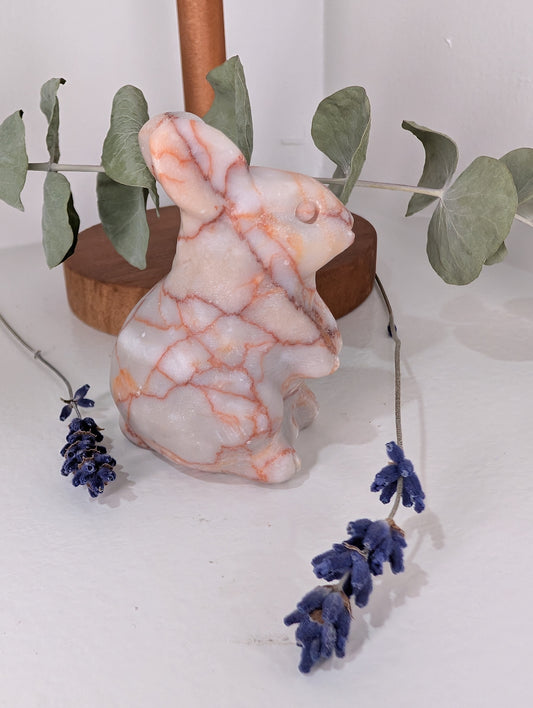 Red Vein Jasper Bunny Carving