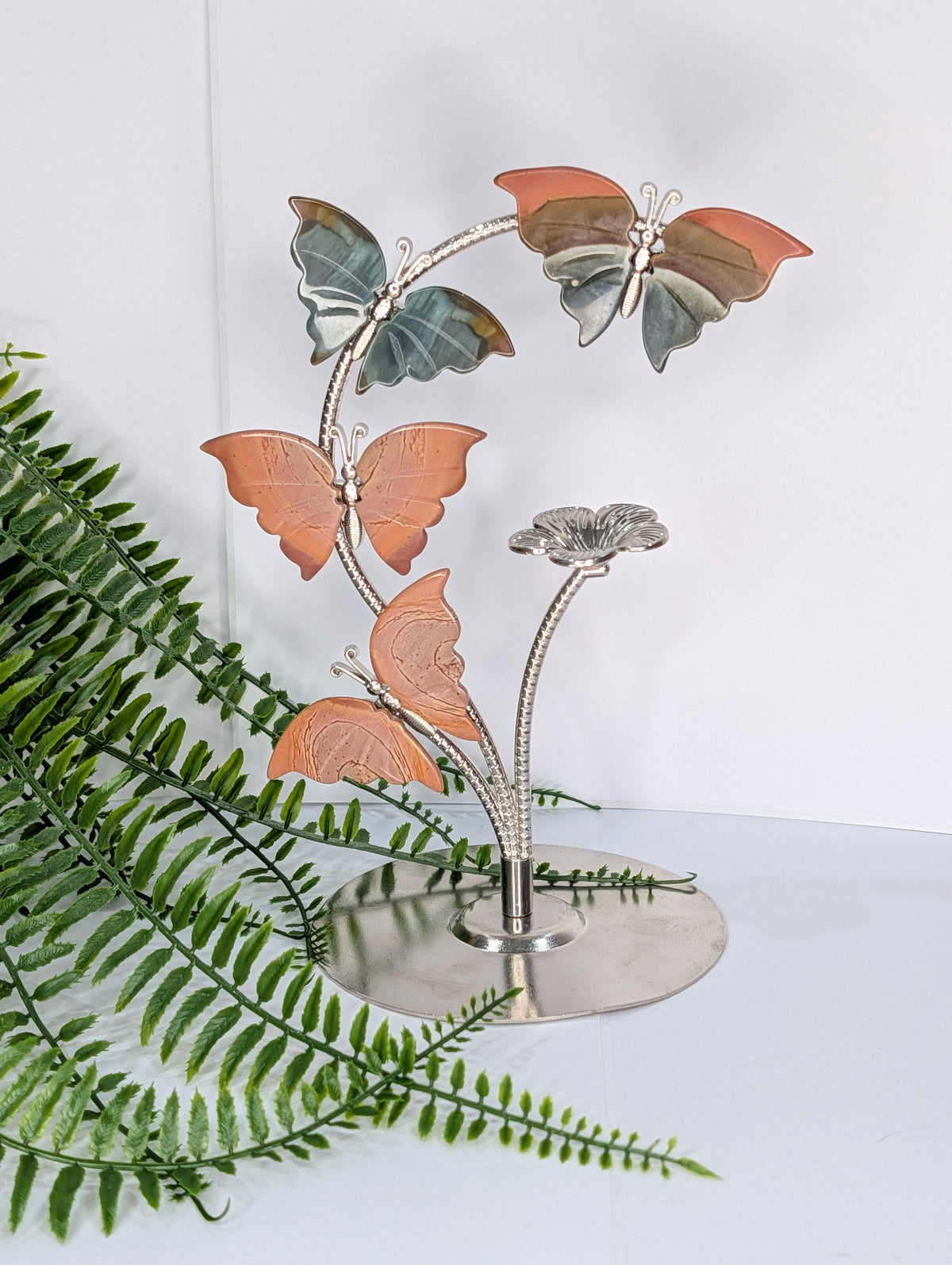 Polychrome Jasper Butterfly Mini Sphere Stand