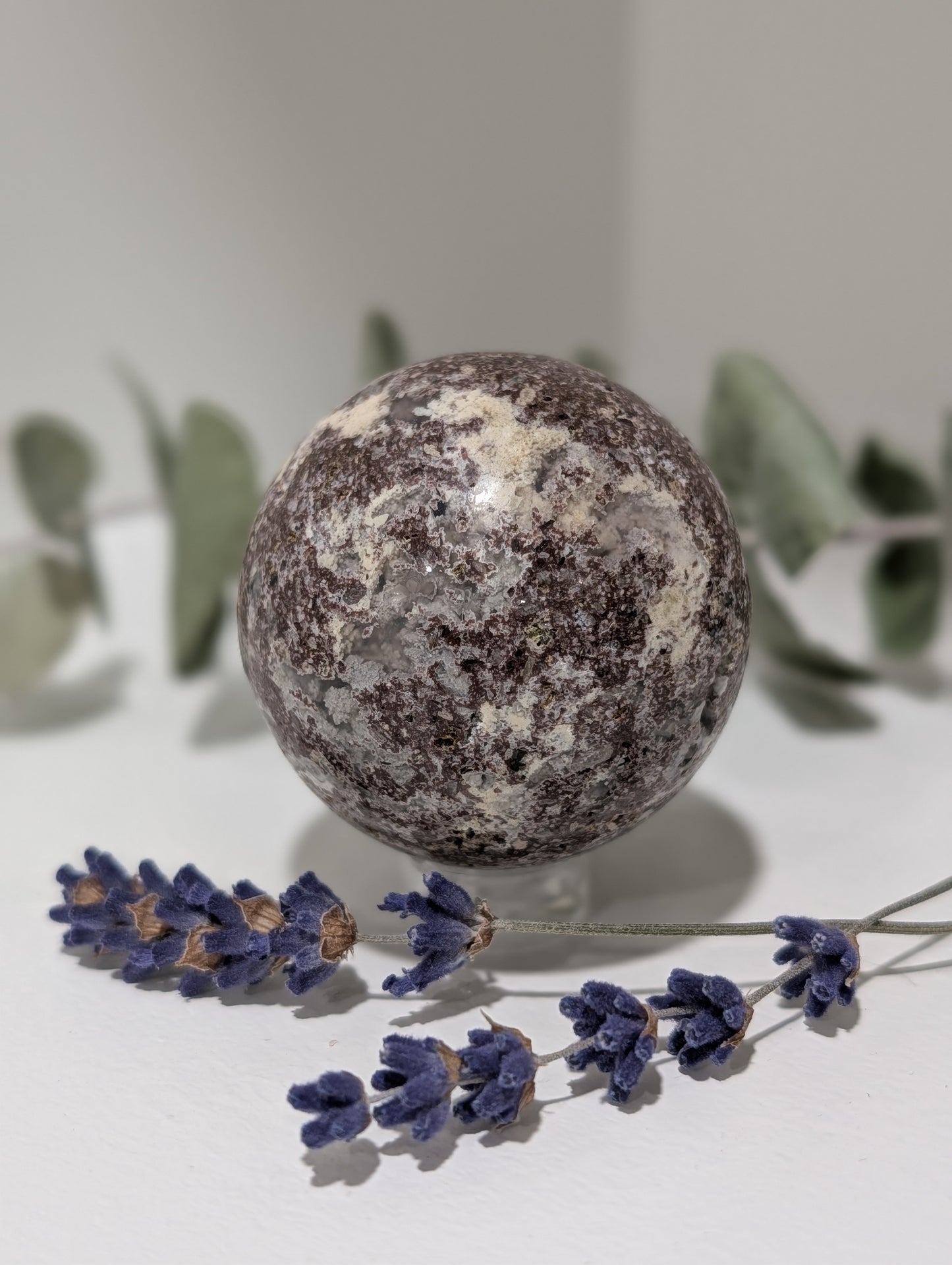 Scenic Moss Agate Sphere