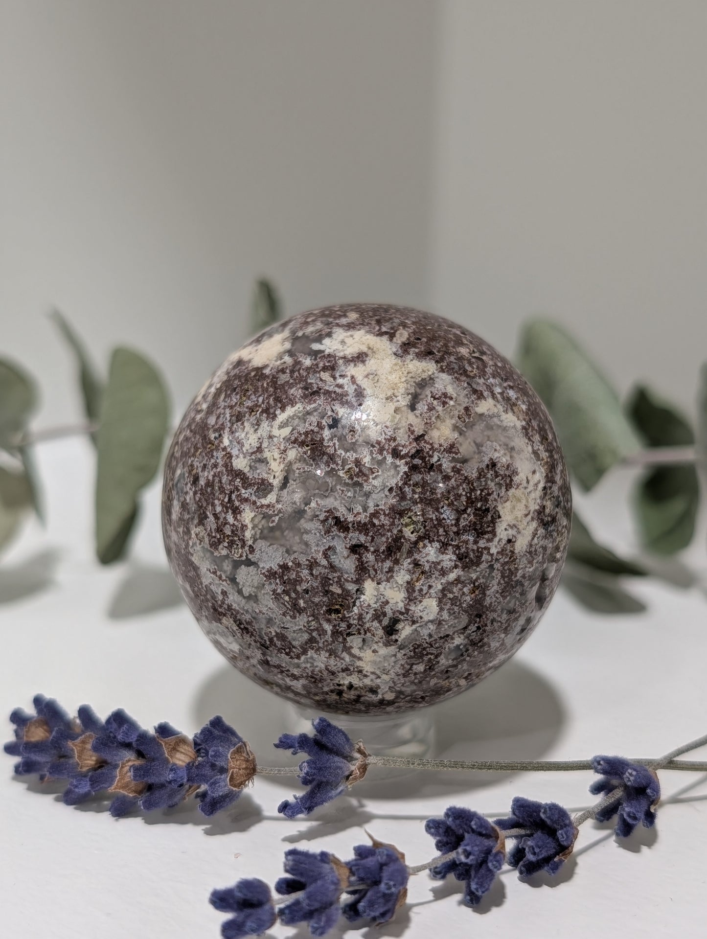 Scenic Moss Agate Sphere