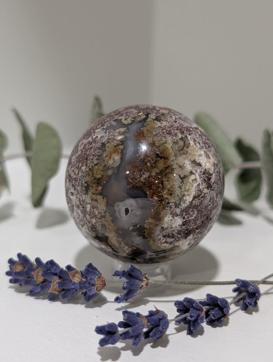 Scenic Moss Agate Sphere