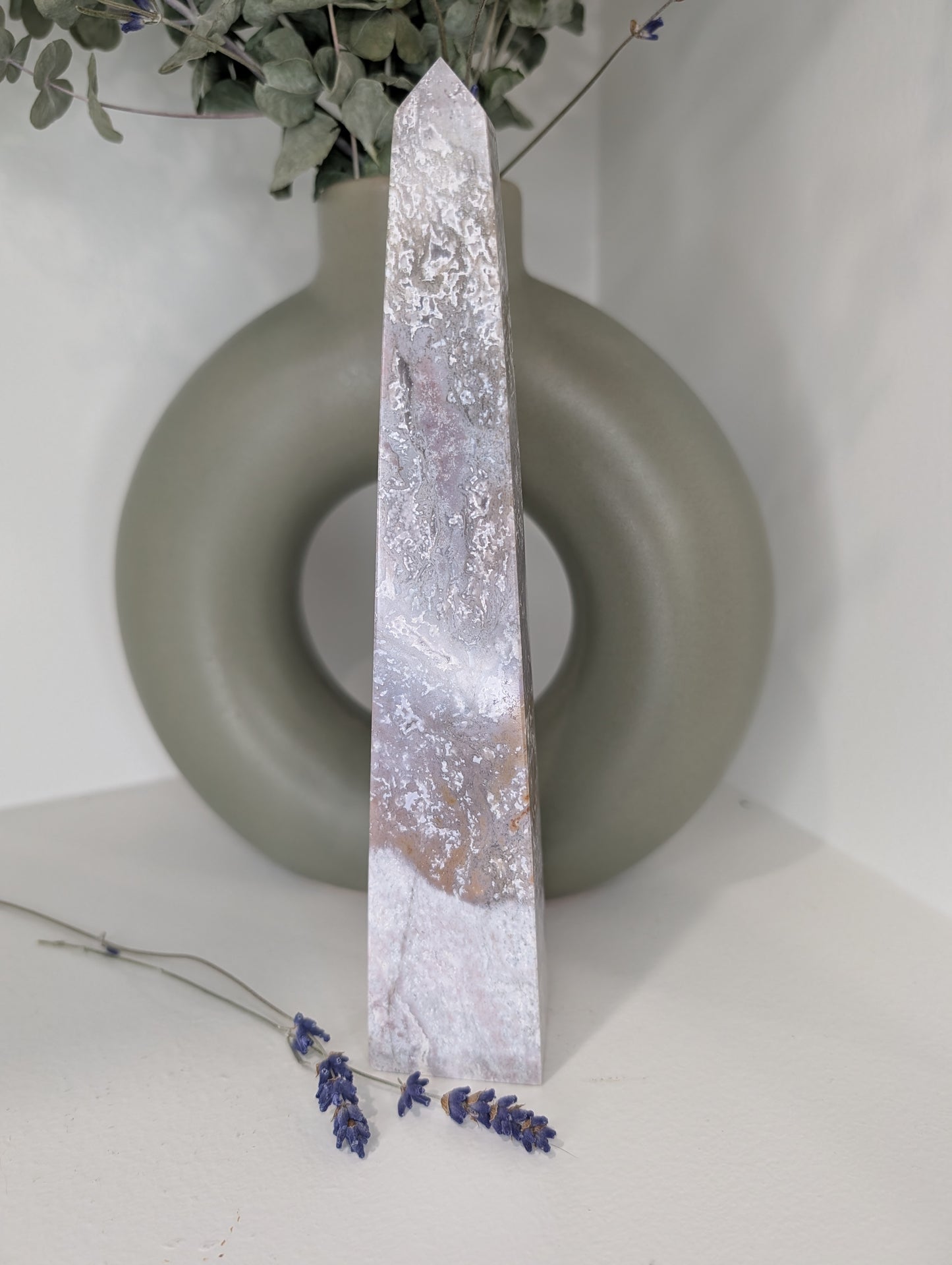 Purple Moss Agate Tower