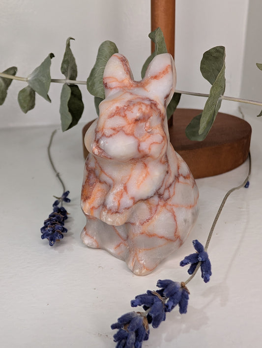 Red Vein Jasper Bunny Carving