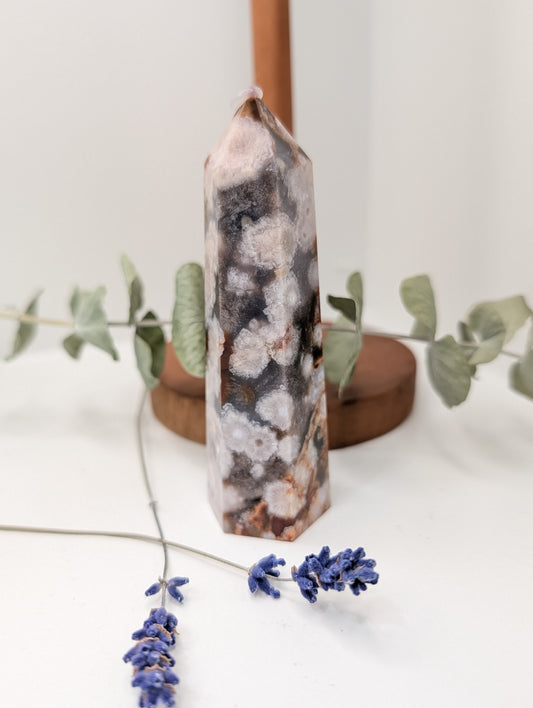 Blue Flower Agate Tower