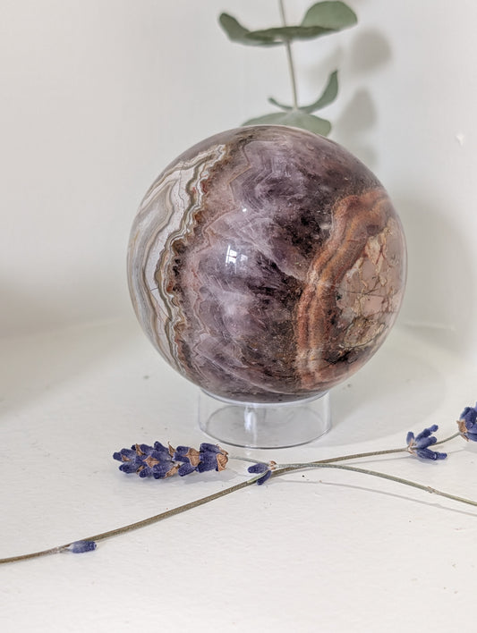 Mexican Crazy Lace / Amethyst Sphere
