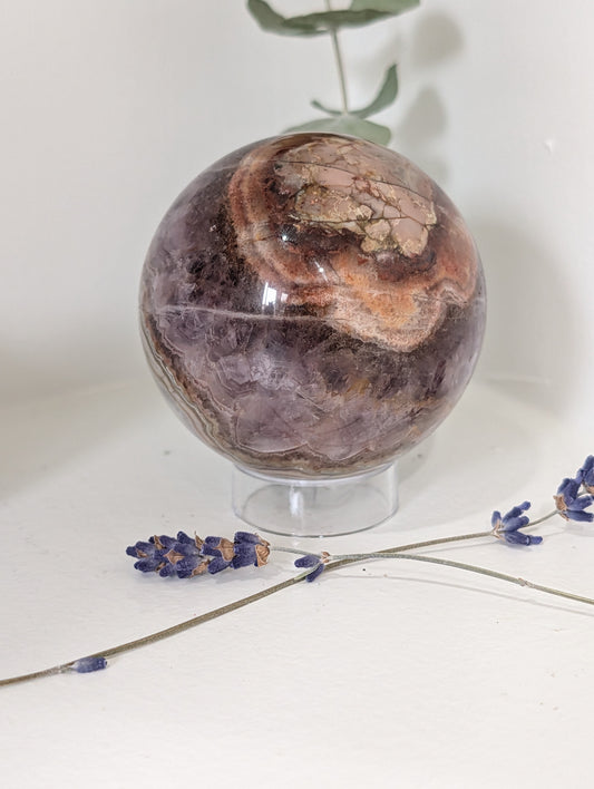 Mexican Crazy Lace / Amethyst Sphere