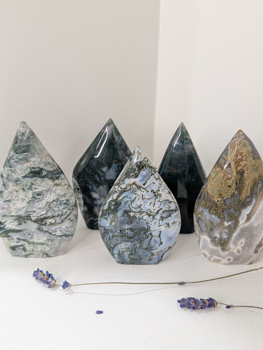 Moss Agate Teardrop Freeform