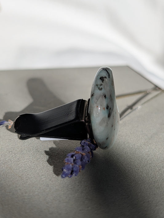 Lotus Jasper Crescent Moon Car Vent Clip