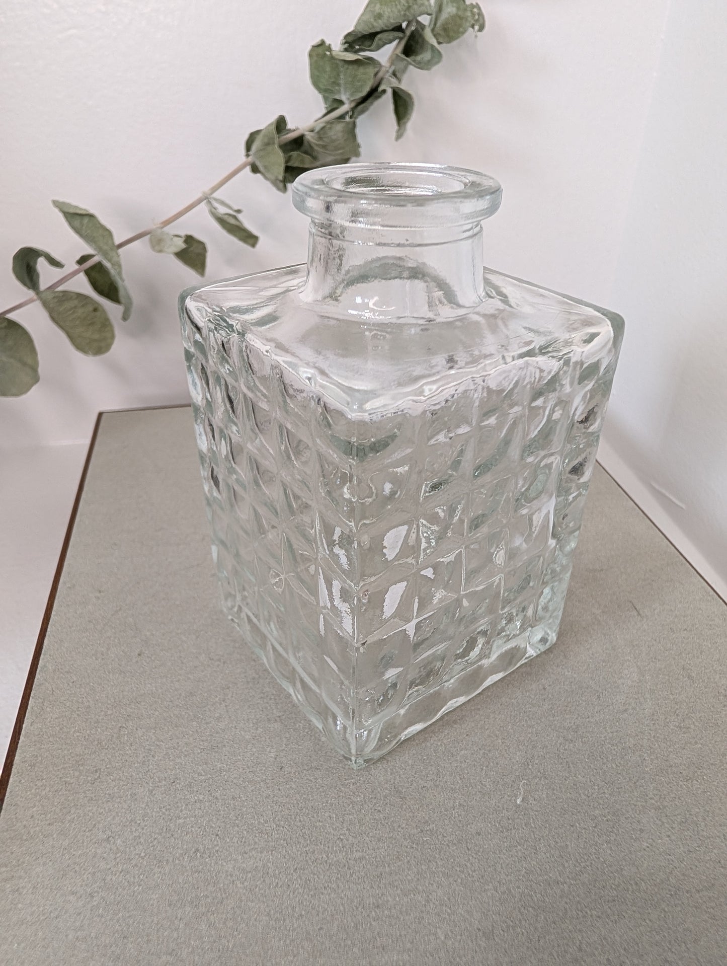 Textured Glass Rectangle Jar | Crystal Display Vessel