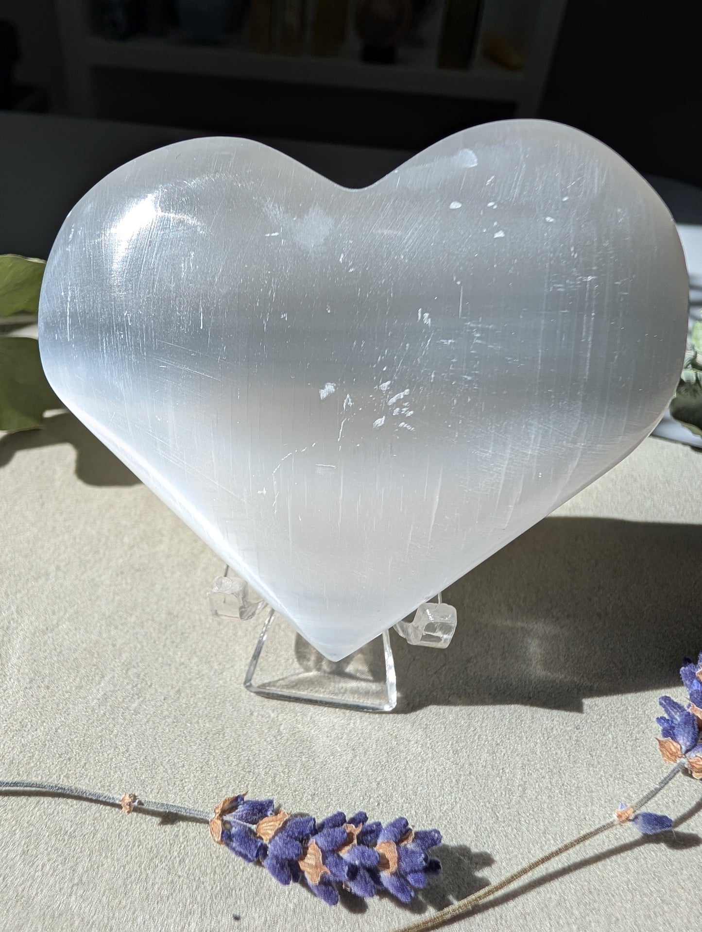 Selenite Heart | Polished