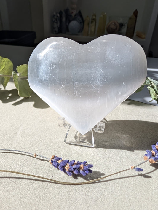 Selenite Heart | Polished