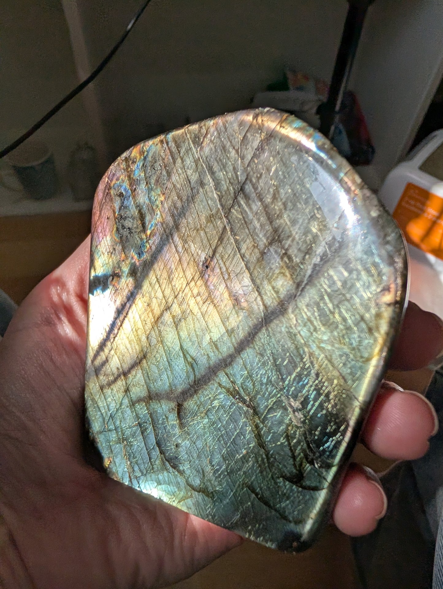Labradorite Free Form | Golden Green Flash with Blue & Violet