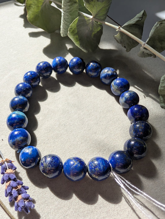 Lapis Lazuli Beaded Bracelet | 10mm
