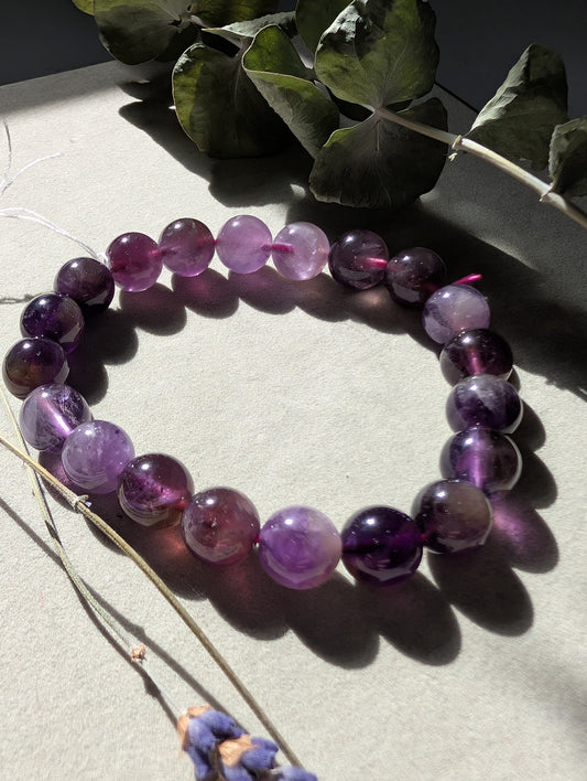 Amethyst Beaded Bracelet | 10mm