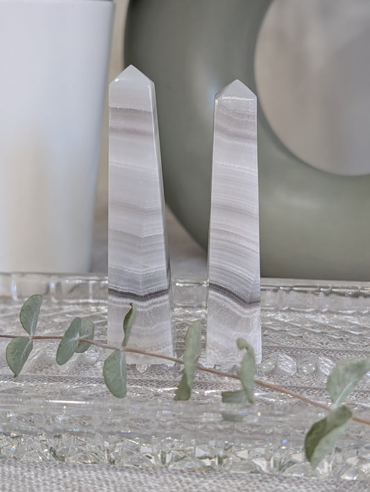 Grey Banded Agate Tower