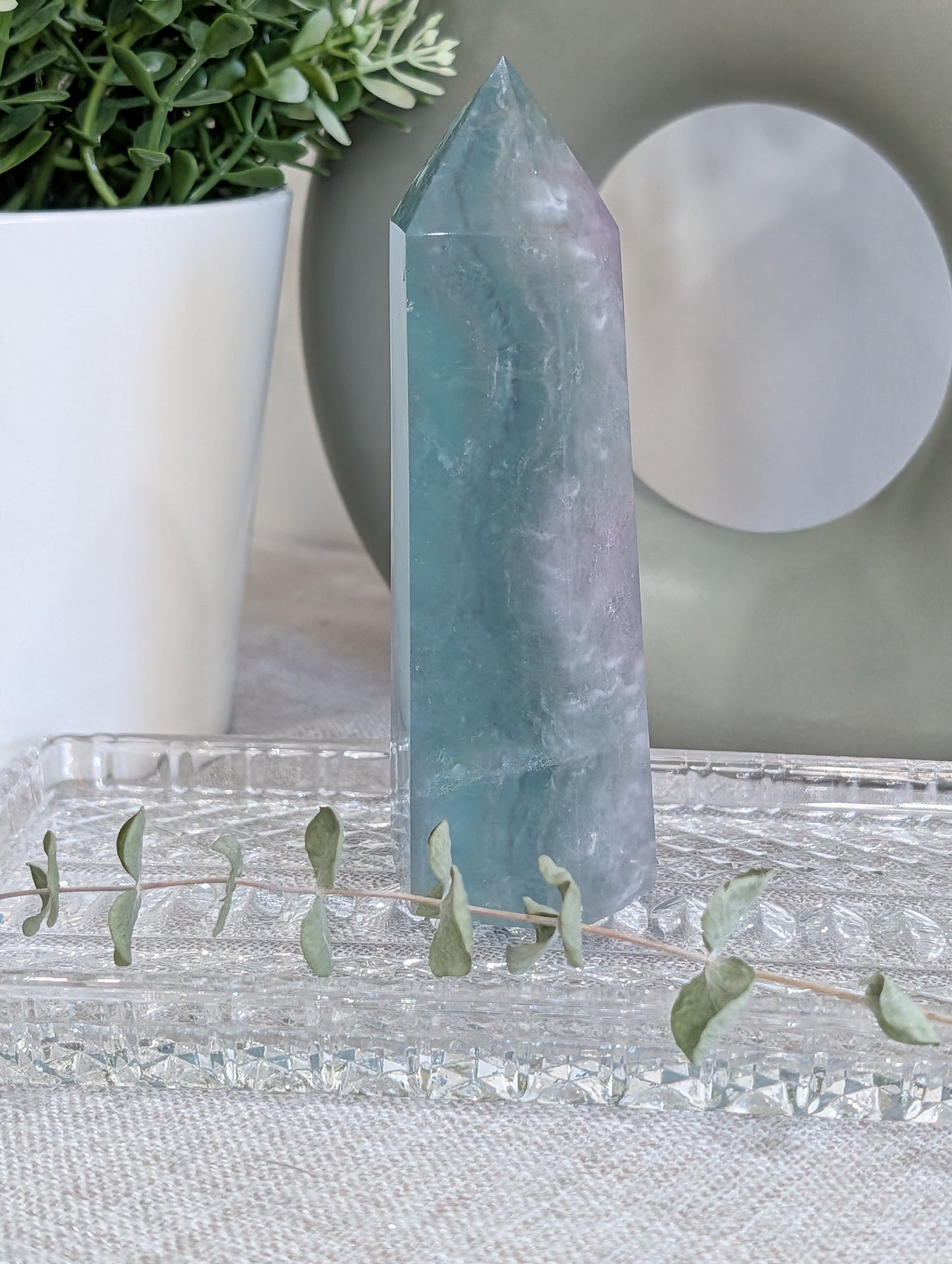 Blue Green & Purple Fluorite Tower