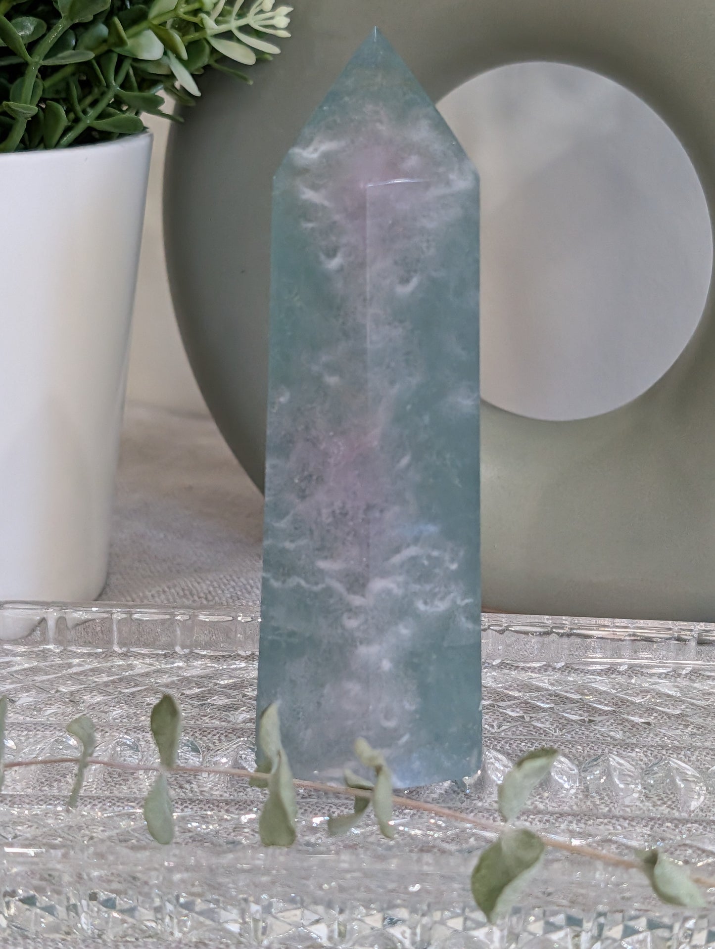 Blue Green & Purple Fluorite Tower