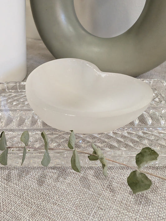 Selenite Heart Dish